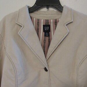 Gap Maternity Corduroy Button Up Blazer Jacket Women's 2XL Ivory Lined Pockets